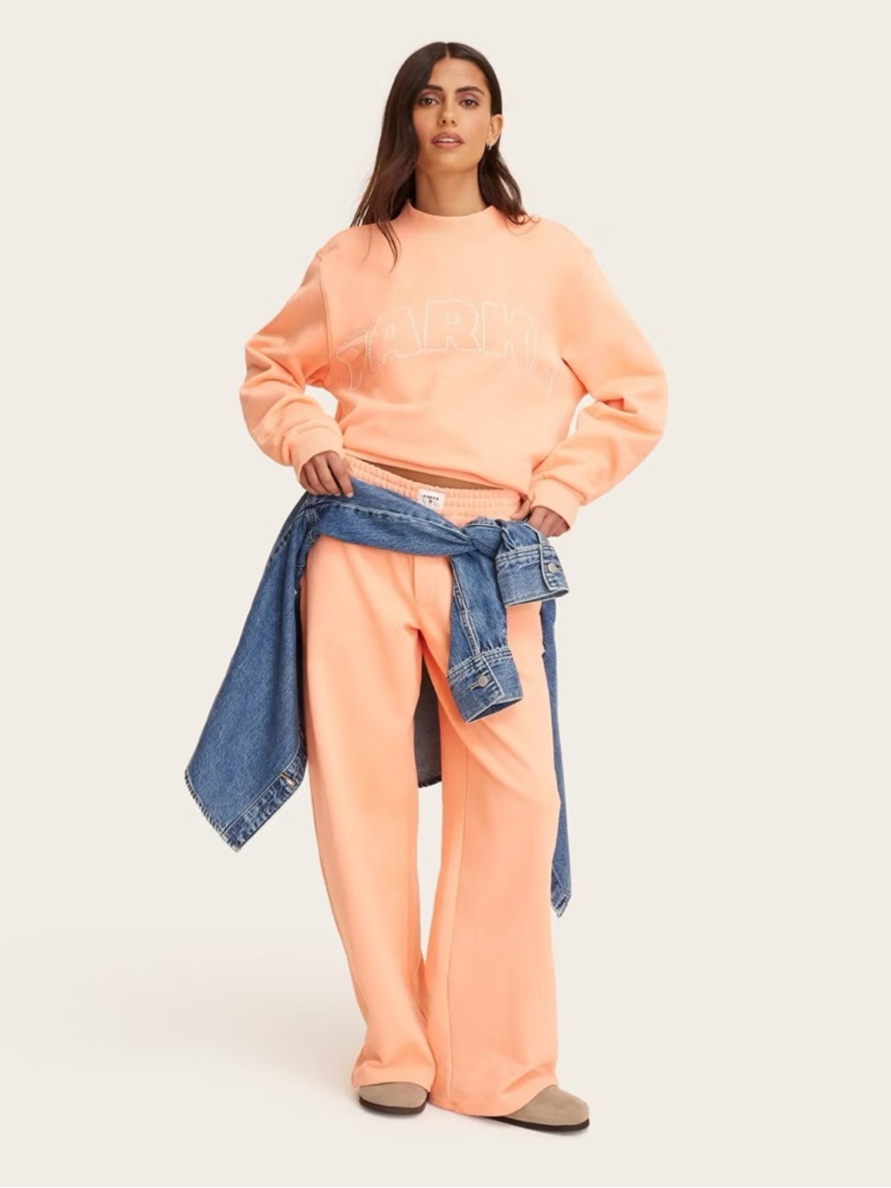 🎯🧡NWT! Peach Orange Mockneck Pullover Sweatshirt PARKE x TARGET - Size XXS/XS - Picture 6 of 10